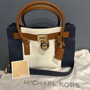 Michael Kors Hamilton Colorblock Leather Satchel